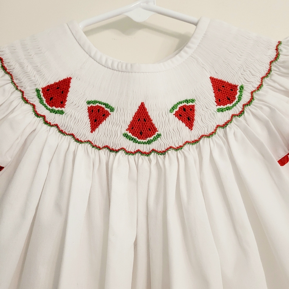 Banana Split Smocked Watermelon Dress